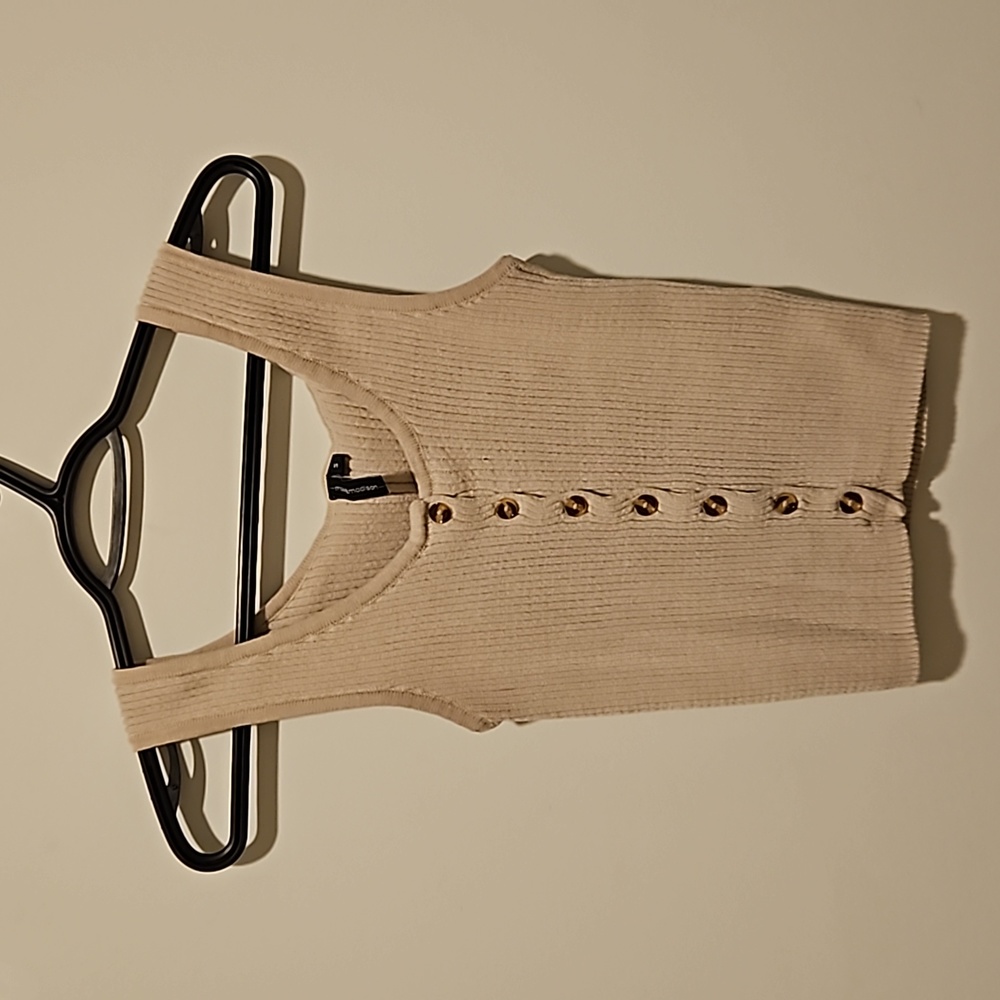 Knit button front tank
